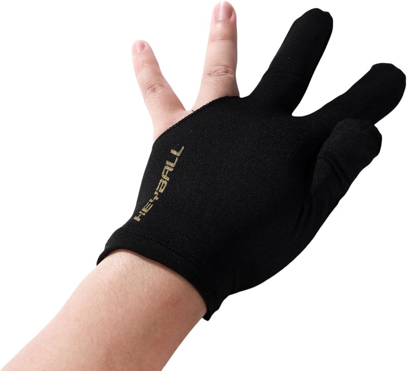 HEYBALL Billiard Pool Gloves for Left Hand 3 Finger, Splicing Process, Snooker Cue Sport Glove Popular Sizes for Men & Women - Image 1